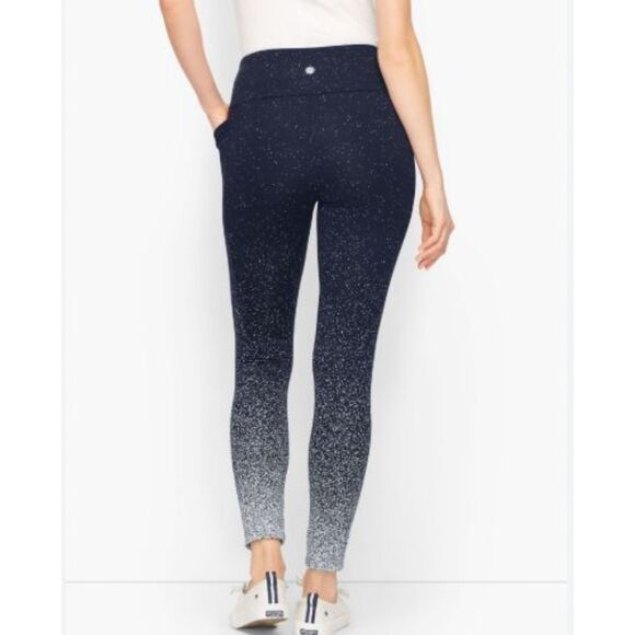 Talbots Medium Stardust Leggings Full Length Navy White - Picture 1 of 10